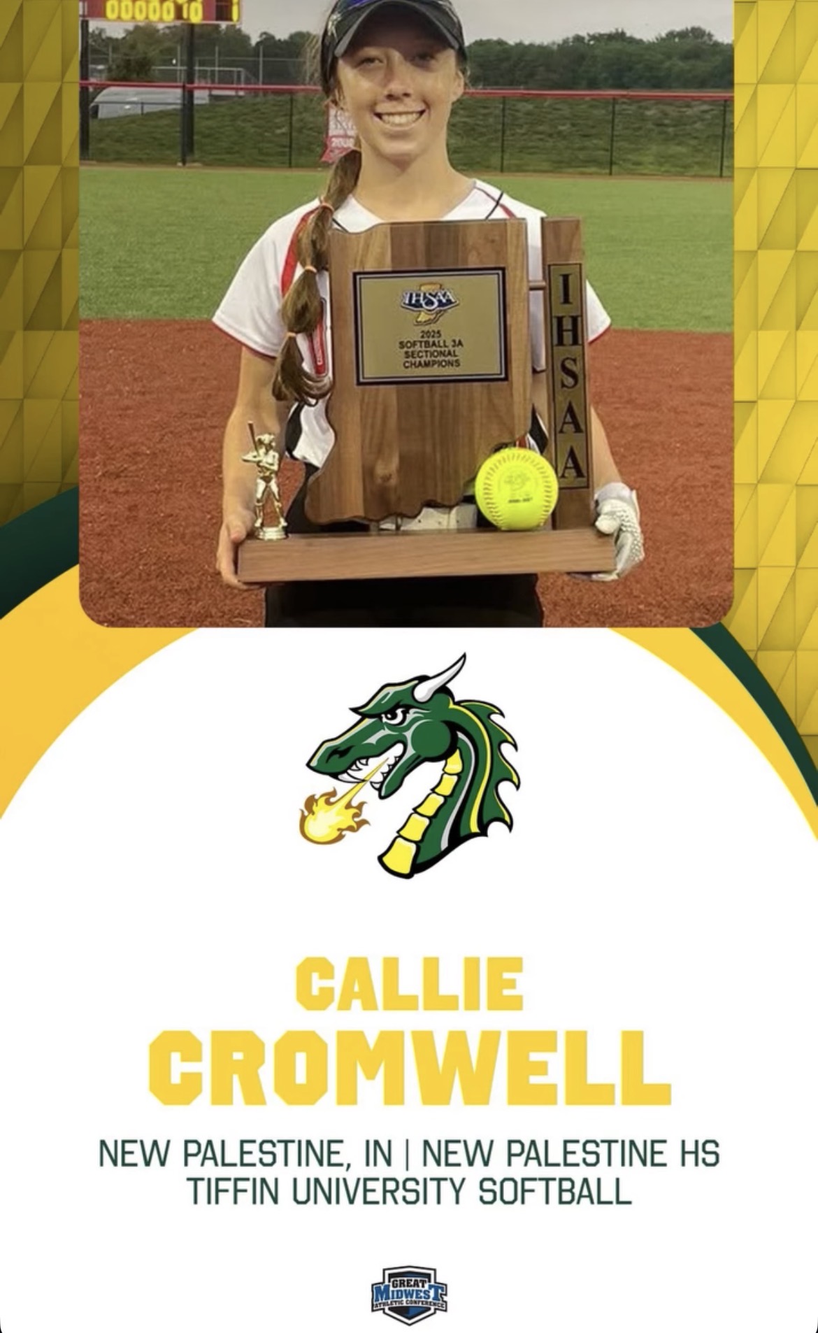 Callie Cromwell college commitment announcement — Tiffin University
